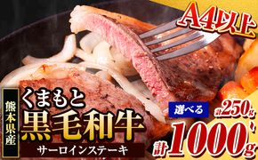 牛肉 くまもと黒毛和牛 サーロインステーキ 250g 500g 750g 1000g 牛肉 冷凍 《30日以内に出荷予定(土日祝除く)》 くまもと黒毛和牛 黒毛和牛 冷凍庫 個別 取分け 小分け 個包装 ステーキ肉 にも サーロインステーキ---ng_fsaro_30d_24_10000_250g---