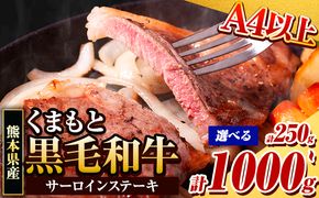 くまもと黒毛和牛 サーロインステーキ 250g 500g 750g 1000g 牛肉 冷凍 《30日以内に出荷予定(土日祝除く)》 くまもと黒毛和牛 黒毛和牛 冷凍庫 個別 取分け 小分け 個包装 ステーキ肉 にも サーロインステーキ---gkt_fsaro_30d_r7_10000_250g---