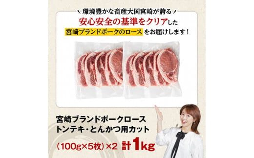 宮崎ブランドポーク ローストンテキ・とんかつ用カット 1kg 【 国産 宮崎県産 ブランド ぶた 豚肉 真空パック おうちごはん 送料無料 】[E11302]