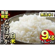 【米の匠】川崎さん自慢のなつほのか 計9kg(4.5kg×2袋) b2-031-R6-3w