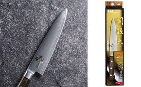 H23-03 ＜湿式砥石を使用した本格刃付＞ ◇貝印 関孫六 木蓮 ぺティ 120mm （本通し・一体口金・ステンレス三層鋼） ～果物ナイフ 小さい 包丁 ステンレス 天然木 調理器具 キッチンツール ギフト 贈り物にも～