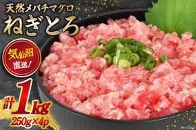 ネギトロ 気仙沼港直送 1kg (250g×4p) [畠和水産 宮城県 気仙沼市 20563348] メバチマグロタタキ 三陸産 小分け まぐろ丼 ねぎとろ まぐろ まぐろたたき 鮪