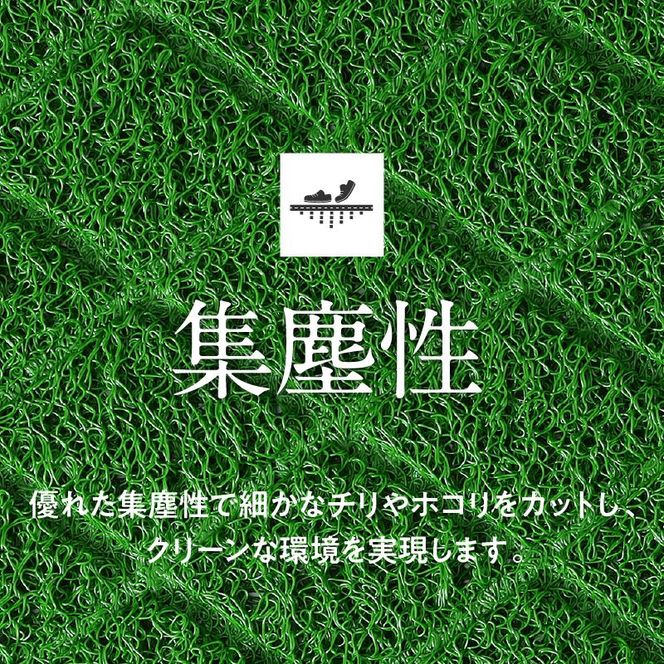 耐久性に優れた泥落としマット　約450mm×750mm②ライトグリーン[036T04-2]