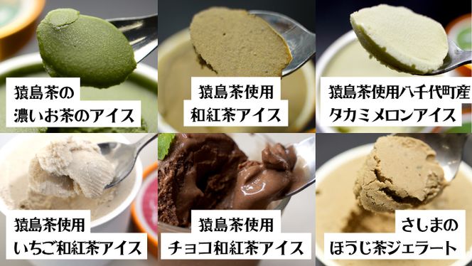 猿島茶使用 アイス ジェラート 6個入 詰め合わせ （ 濃いお茶 / 和紅茶 / タカミメロン / いちご和紅茶 / チョコ和紅茶 / ほうじ茶 ）各1個 ふるさと納税 ギフト お菓子 お祝い [AF112ya]