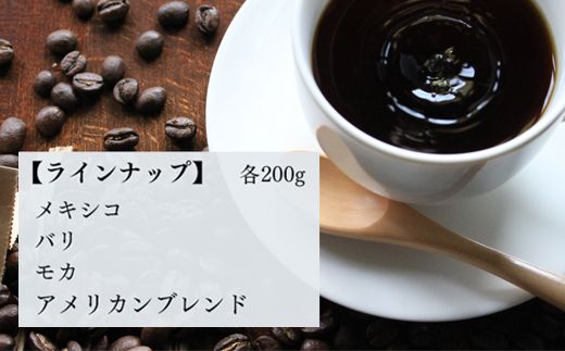 S20-31 カフェ・アダチ 苦味の少ない中煎り 自家焙煎珈琲 詰め合わせセット 200g×4種