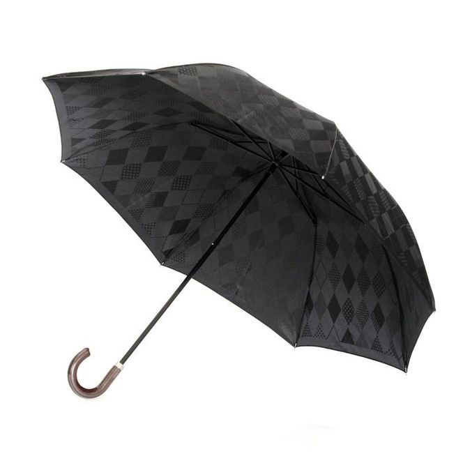 槙田商店【紳士晴雨兼用】折りたたみ傘 monotone アーガイル FAA5019