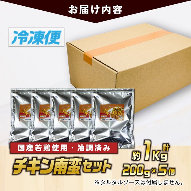 チキン南蛮セット(計約1kg・200g×5個)お肉 鶏肉 鳥肉 とり肉 国産 若鶏 冷凍 小分け おかず 惣菜 簡単調理【TG-2】【サンクスギビング】
