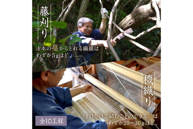 丹後の藤布 八寸名古屋帯「パール藤一文字（青緑）」 全通/松葉仕立て 