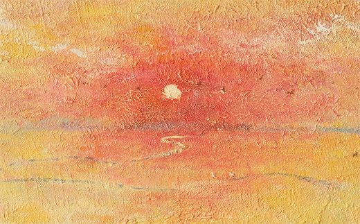 絵画「柔らかな湿原の夕日」 | 北海道 釧路町の 大自然 Mナオキオリジナル 作品 北海道 釧路町 釧路超 特産品 121-1263-80