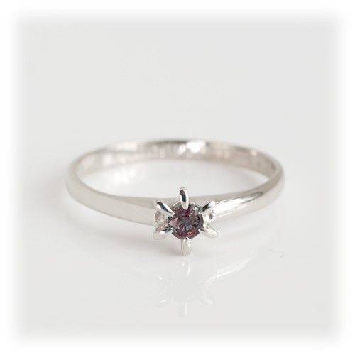 アレキサンドライト リング 0.1ct Ag900(Pt100)（26349）BR-4