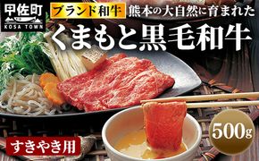 くまもと黒毛和牛すきやき用500ｇ - 肉 お肉 牛肉 黒毛和牛 和牛 くまもと黒毛和牛 すき焼き スライス やわらかい 旨味 安心 安全 冷凍 国産 九州産 熊本県産 熊本県 甲佐町