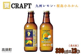 ＜宝 寶CRAFT 九州レモン(330ml×6本)＋桜島小みかん(330ml×6本)（合計12本）＞翌月末迄に順次出荷【c839_yu_x2】