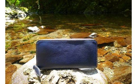 【職人手縫い】和歌山日本鹿革長財布　漆黒（黒色）AJ003