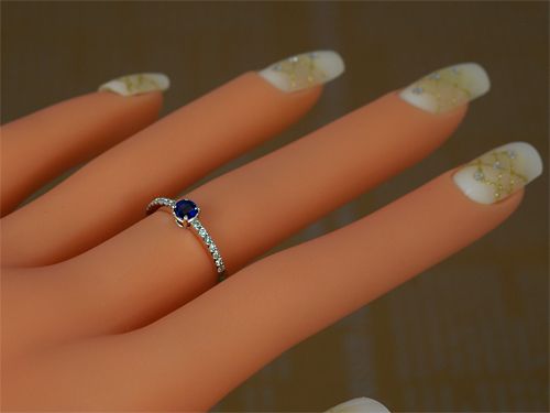 サファイヤ リング 0.35ct K18WG K18YG （13395）　BR-31