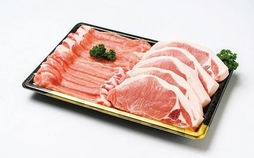 0C1-108 【合計1kg】中川さんちの米の恵み豚ローススライス500g、ローストンカツ5枚（約500g）セット