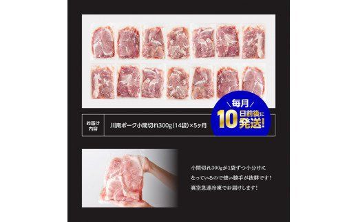 【5ヶ月定期便】宮崎県産豚肉　川南ポーク豚小間切れ4.2kg(300g×14袋) 【 肉 豚 豚肉 】 [D05005t5]