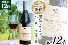 定期便 ワイン 赤 穂坂マスカット・ベーリーA シングル・ヴィンヤード 栽培責任者 横内栄人 750ml×12回 酒 赤ワイン/ シャトー・メルシャン 勝沼ワイナリー / 山梨県 韮崎市 [20743323]