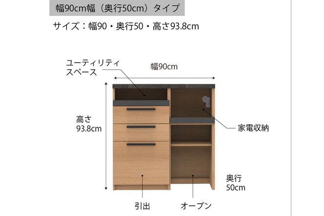 食器棚 カップボード 組立設置 SY-900Rカウンター [No.571]