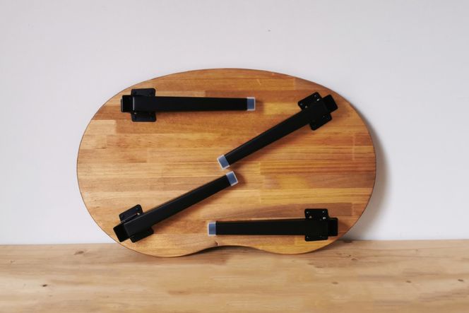 天然木 そら豆 折りたたみ ローテーブル Sサイズ｜新星金属製作所 大阪府 守口市 集成材 ナチュラル テーブル 折りたたみ ローテーブル リビング 子供 子供部屋 おしゃれ 家族 [0933]