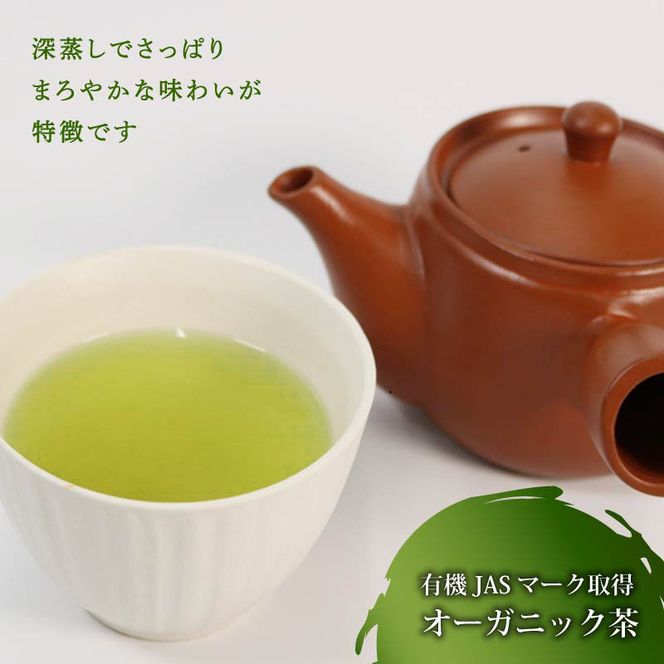 【全3回配送定期便】有機 煎茶 計500g 緑茶 茶葉 オーガニック 100g 5袋 セット 一番茶 静岡県 岡部茶 煎茶 JAS 深蒸し 無農薬 化学肥料 不使用 グリーン ティー 贈物 贈答 静岡県 藤枝市  [PT0052-001000] 