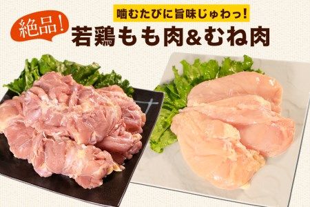 熊本県産 若鶏むね肉 約2kg/もも肉 約2kg 各1袋 たっぷり大満足！計4kg！《30日以内に出荷予定(土日祝除く)》---fn_ftrmix_r7_13000_4kg_30d---