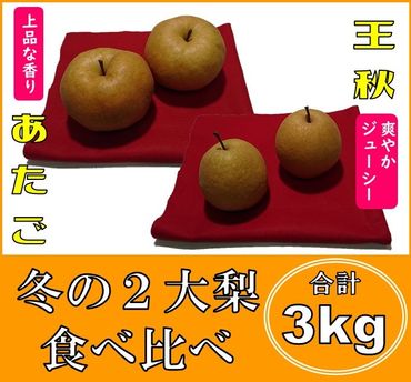 0407 「王秋」と「あたご」の食べ比べセット ３キロ(五本松まえ柴)　