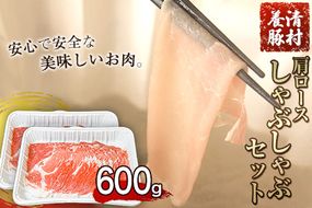 肩ロースしゃぶしゃぶ 600g 清村養豚《60日以内に出荷予定(土日祝除く)》 肉 豚肉 肩ロース 冷しゃぶ 小分け 清豚 熊本県御船町---sm_fkyrsya_60d_22_10500_600g---