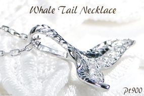 クジラ  PT900 ダイヤ ペンダント ネックレス【f204-pt】 / オーダーメイドジュエリーメイ / 山梨県 韮崎市 [20743475] アクセサリー チャーム プラチナ ハワイ くじら 男女兼用