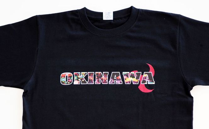 親子でお揃い！ペアルック「OKINAWA」ロゴTシャツ　ブラックセット