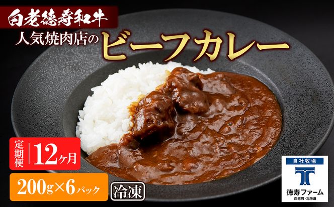 定期便 12カ月 和牛 ビーフカレー 6個セット＜徳寿＞ 200ｇ×6袋 BJ043