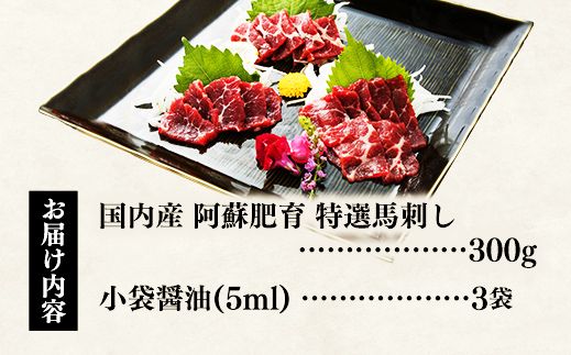 国内産 阿蘇肥育 特選馬刺し 300g 【熊本と畜】 - 馬刺し 特選 濃厚 旨味 馬肉 国内産 希少 ブロック あっさり 食べやすい おすすめ 人気 おつまみ 熊本県 甲佐町