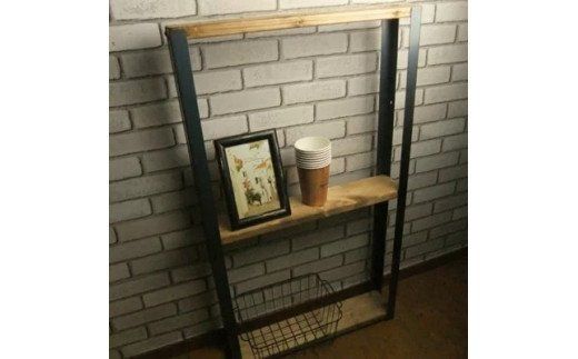 無垢材  収納 シェルフ ラック 飾り棚 Sサイズ ロング [新星金属製作所 大阪府 守口市 20940904] リビング 子供部屋 トイレ アイアン インテリア