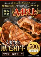 くまもと黒毛和牛 リブロースステーキ 500g ( 250g x 2枚 ) 牛肉 冷凍 《30日以内に出荷予定(土日祝除く)》 くまもと黒毛和牛 黒毛和牛 冷凍庫 個別 取分け 小分け 個包装 ステーキ肉 にも リブロースステーキ---mna_fribu_30d_24_18000_500g---