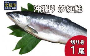 沖獲り 汐紅鮭 切り身 1尾 ( さけ 鮭 紅鮭 魚 魚介類 ふるさと納税 )【017-0016】