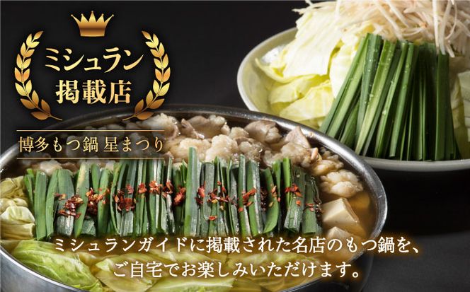 ☆ミシュラン掲載☆国産牛もつ鍋醤油味セット(2～3人前)《築上町》【博多もつ鍋 星まつり】[ABDH004]