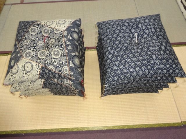 ワタセの手作り座布団　和柄の粋５枚組　　「藍三昧　刺し子」【CW65SM】