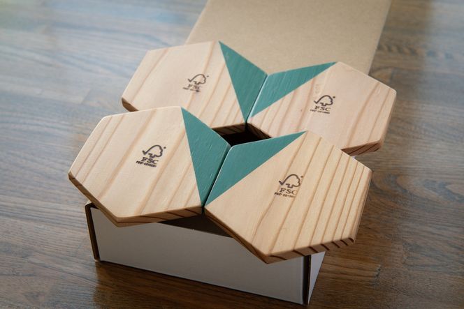 森のコースター（4枚）セット【受注生産商品】 BHRA006