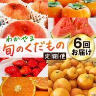 【旬のくだもの定期便】和歌山県の旬のフルーツをお届け！　全6回【Ｓ】（配送日時指定不可）※北海道・沖縄・離島への配送不可 / みかん いちご 清見オレンジ すいか 桃 柿【ard-tkb900A】