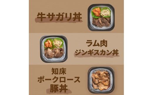 【3ヶ月定期便】レンジで丼！とん久セット ( 牛肉 ラム 豚肉 弁当 総菜 冷凍 簡単調理 )【999-0165】