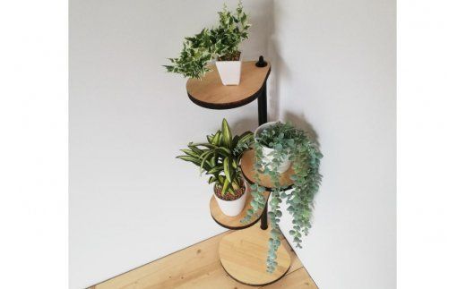 【角にも置ける】しずくのスタンドシェルフ 3段タイプ ナチュラル（天然木/完成品） [新星金属製作所 大阪府 守口市 20940980] 