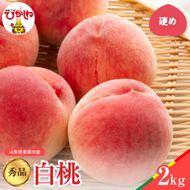 【2025年産　先行予約】白桃 品種おまかせ 秀品2kg(硬め) 山形県 東根市　hi004-hi062-021-2