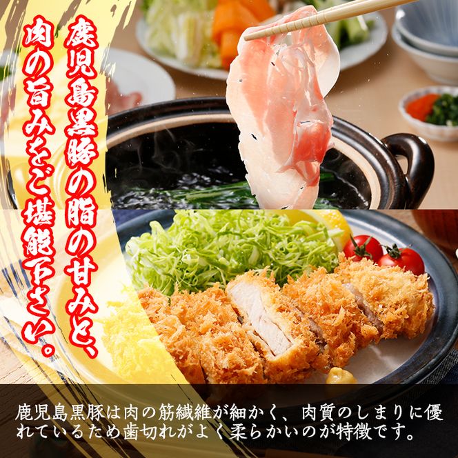 isa414 鹿児島黒豚しゃぶしゃぶ・とんかつセット(計900g)【JA北さつま】