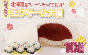 北海道産 フルーツたっぷり使用！生クリーム大福10個セット TYUN041