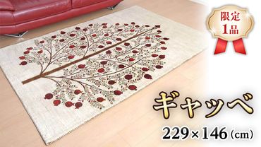 [限定1品]ギャッベルリバフ 229×146cm 手織り 最高級 天然 ウール100% 草木染 リビングサイズ おしゃれ かわいい モダン ナチュラル 北欧 ラグ (HL-73242) 絨毯 マット ラグマット カーペット ギャベ 床暖房対応 ホットカーペット対応 [BP215-NT]