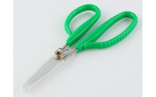 H14-17 形状記憶カスタムハサミ バネ付 左手用（緑ハンドル）