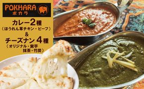 【レンジで簡単】チーズナン4種5枚＆カレー2種類 セット 本格スパイスカレー 食べ比べ おやつ H177-003