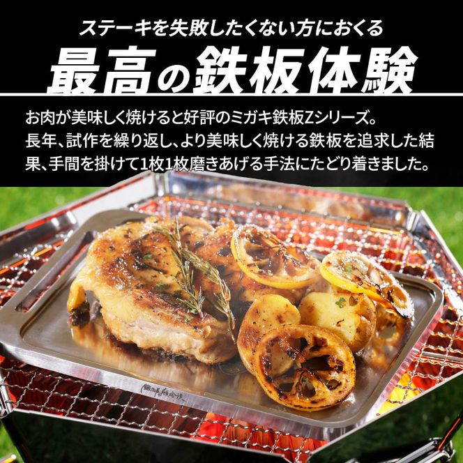 鍛冶屋の頓珍漢 ミガキ鉄板 Z210T9-3 特製ステンレス製ハンドル1 鍛冶屋の頓珍漢 ミガキ鉄板 Z210T9-3 特製ステンレス製ハンドル1