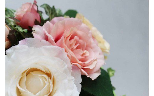 ローズフラワーアレンジ（ピンク）（造花）FA-967