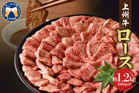 牛肉 ロース 【上州牛】 1.2kg（600g×2パック）   群馬県 千代田町 国産 牛肉 ブランド牛 精肉 肉 お肉 焼肉 バーベキュー BBQ キャンプ アウトドア 食品 冷凍便 グルメ お取り寄せ グルメ 送料無料