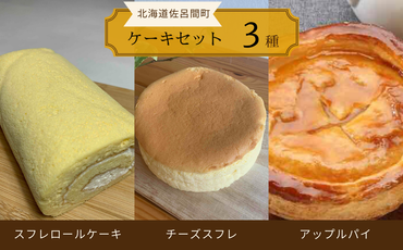 3種のケーキセット（スフレロールケーキ・チーズスフレ・アップルパイ） SRMJ087